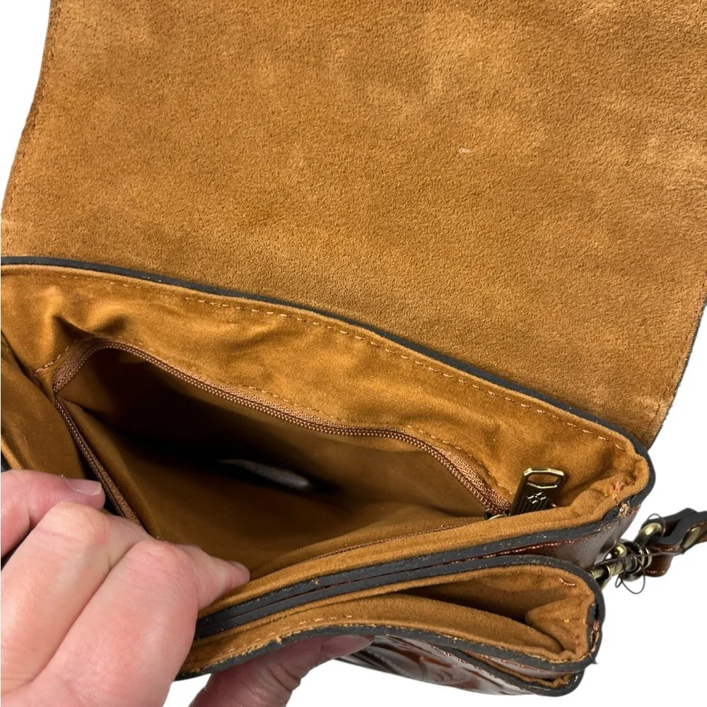 Patricia Nash Carmel Tooled Leather Crossbody Bag Balluri Florence Tiny Flaws